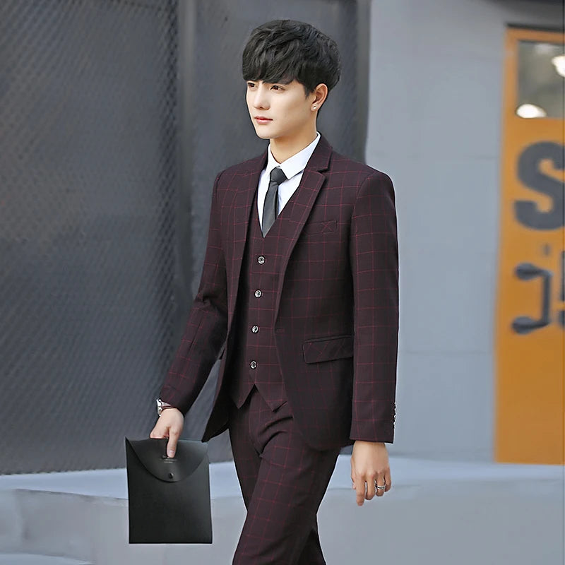 REGAL PLAID 3-PIECE SUIT