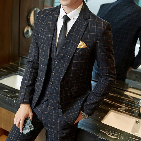 REGAL PLAID 3-PIECE SUIT