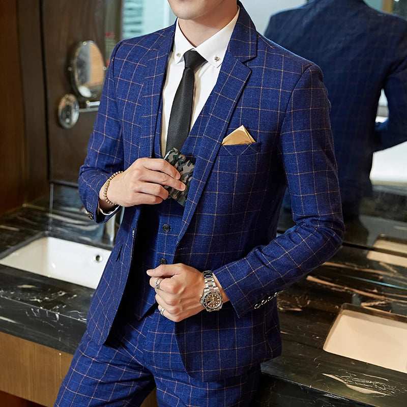 REGAL PLAID 3-PIECE SUIT