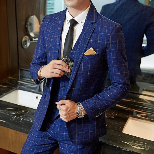 REGAL PLAID 3-PIECE SUIT
