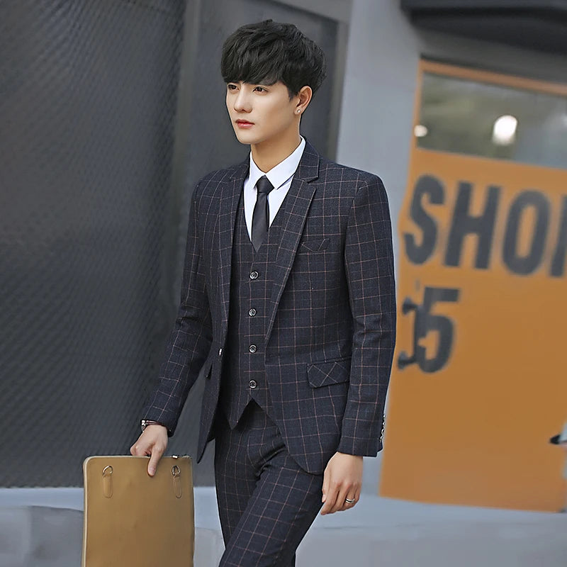 REGAL PLAID 3-PIECE SUIT