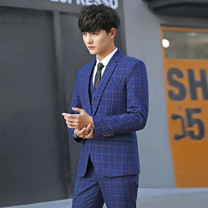 REGAL PLAID 3-PIECE SUIT
