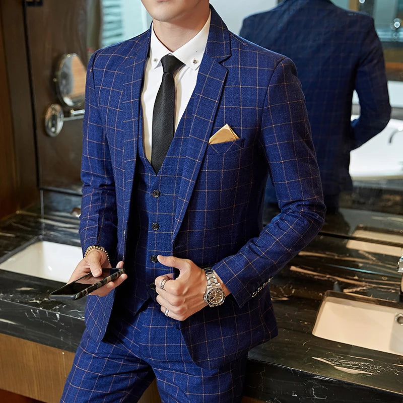 REGAL PLAID 3-PIECE SUIT