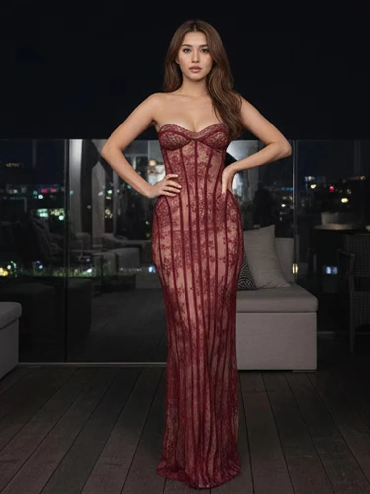 ÉLISÉE STRAPLESS MAXI DRESS