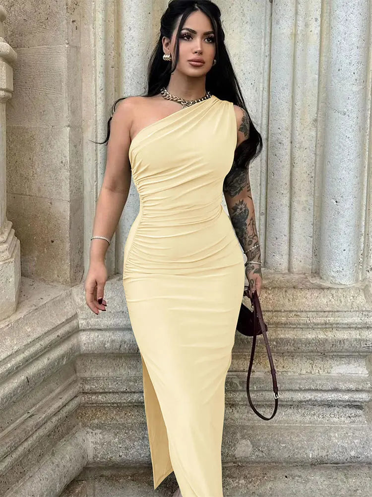 NOIR SCULPT MIDI DRESS