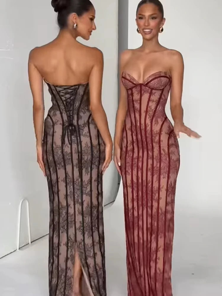 ÉLISÉE STRAPLESS MAXI DRESS