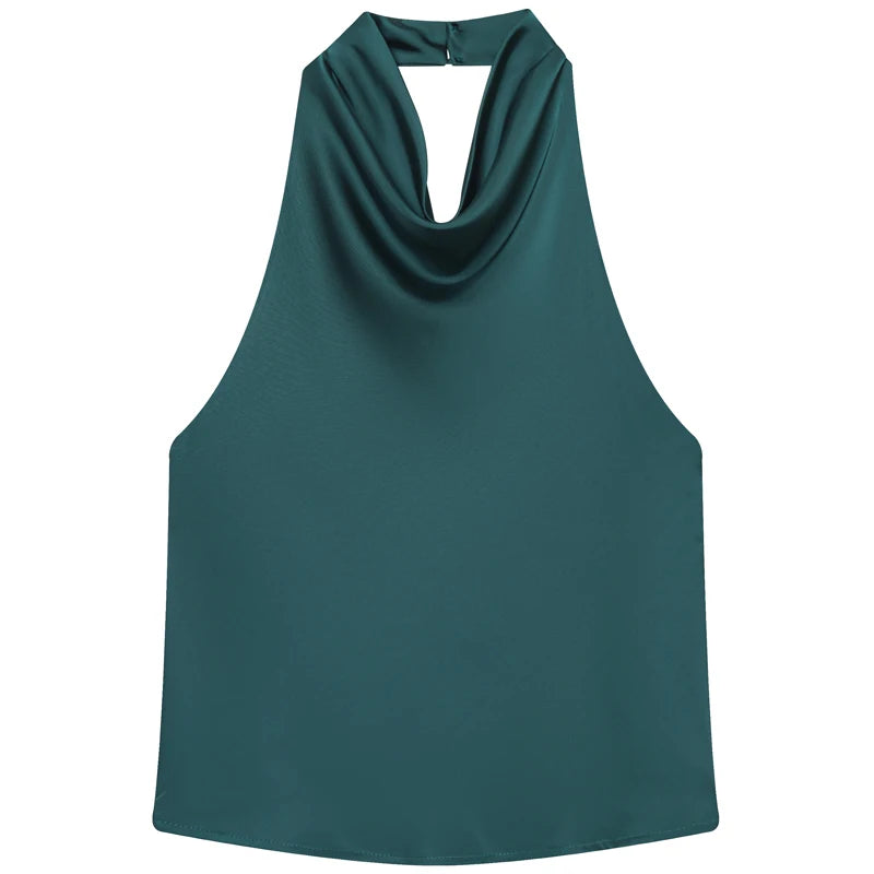 SERAPHINE SATIN HALTER TOP