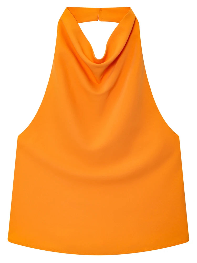 SERAPHINE SATIN HALTER TOP