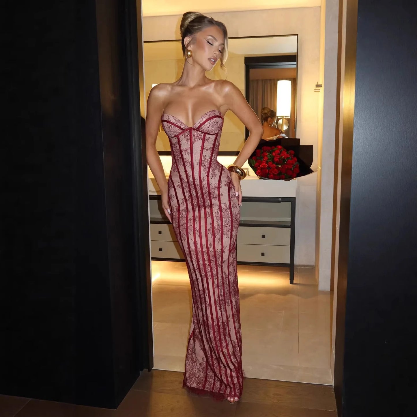 ÉLISÉE STRAPLESS MAXI DRESS