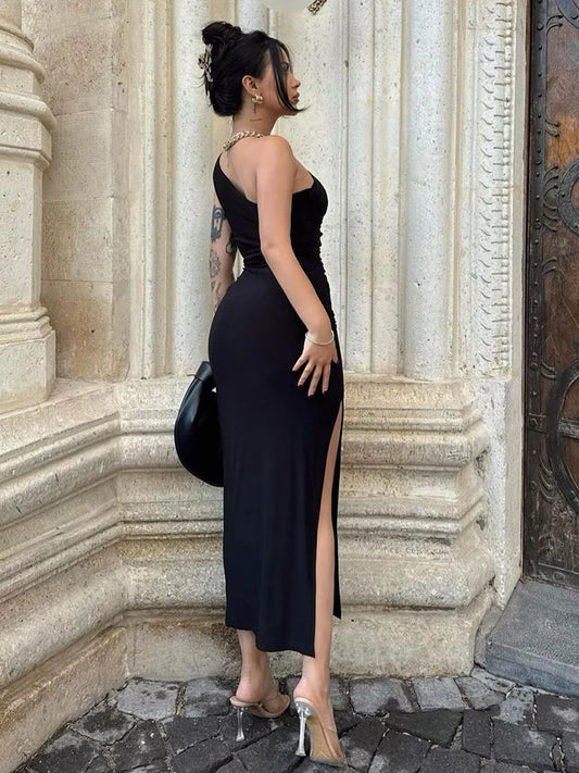 NOIR SCULPT MIDI DRESS